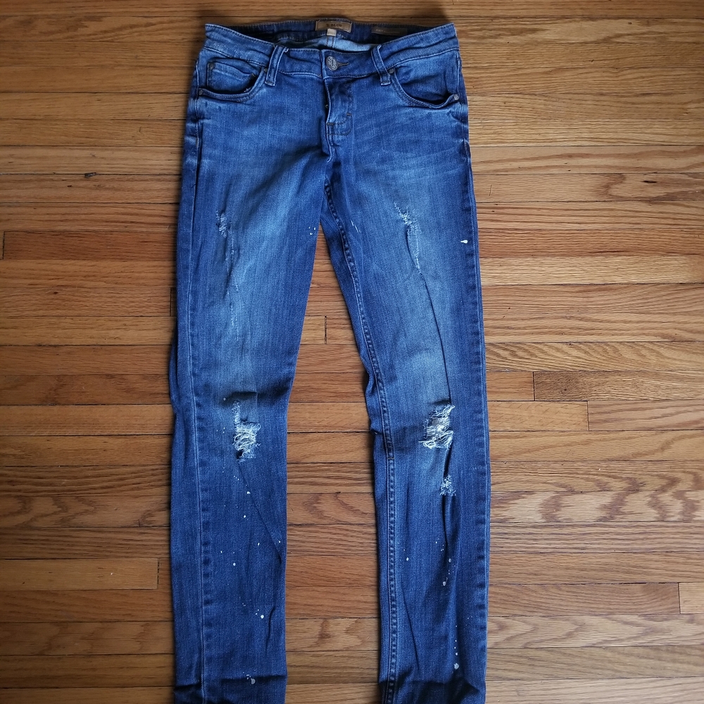 Women's Blue Distressed Jeans